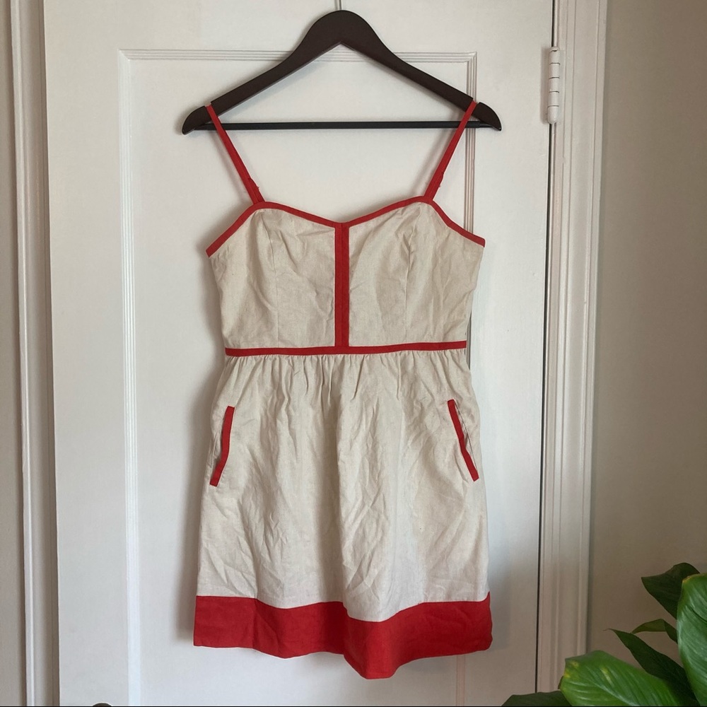 Urban Outfitters Orange and Beige Mini Sun Dress